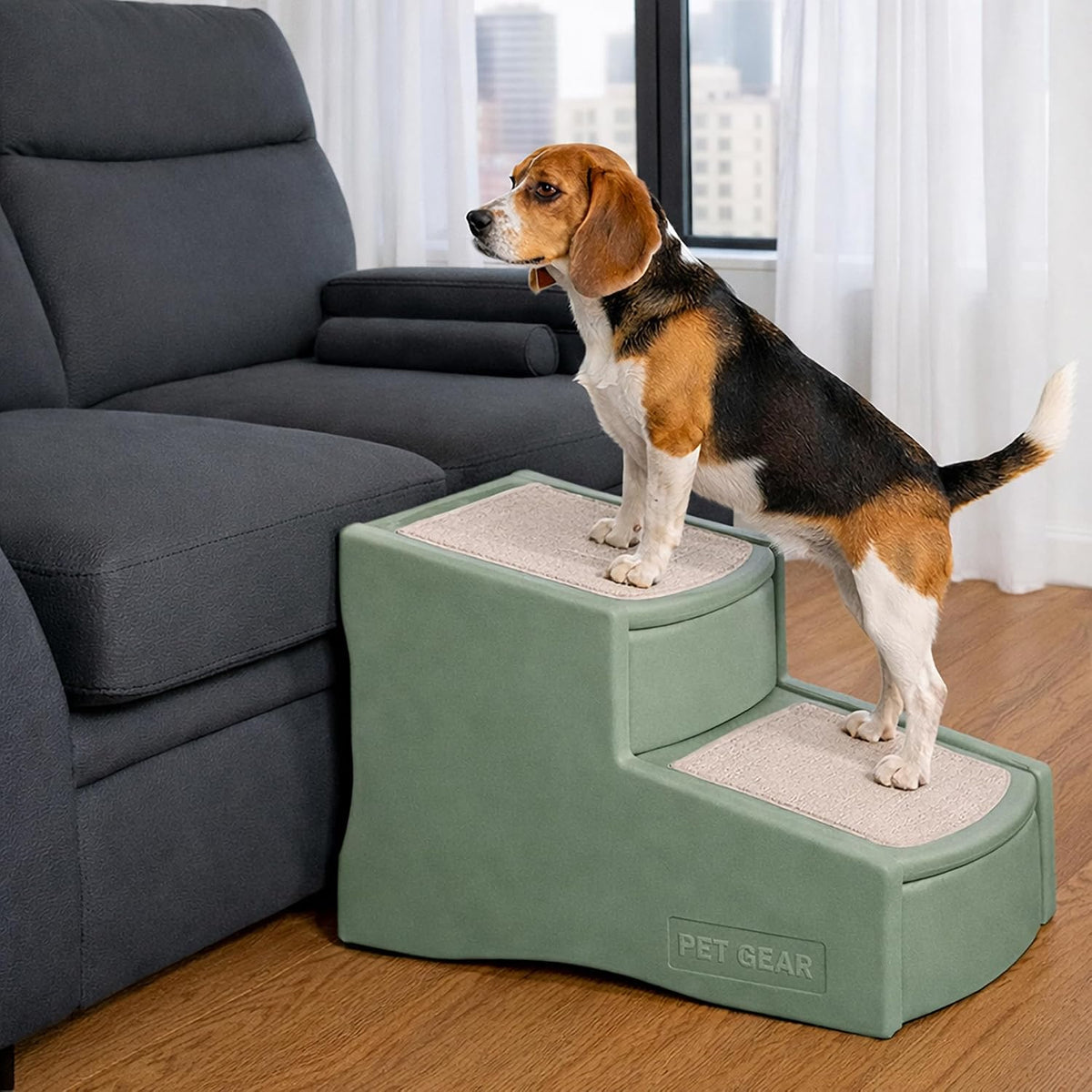 Pet Gear Easy Step II Pet Stairs, Green Clover, 2 Step