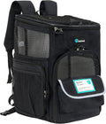 PetAmi Dog Backpack Carrier, Airline Approved 4-Way Entry Cat Bag, Black