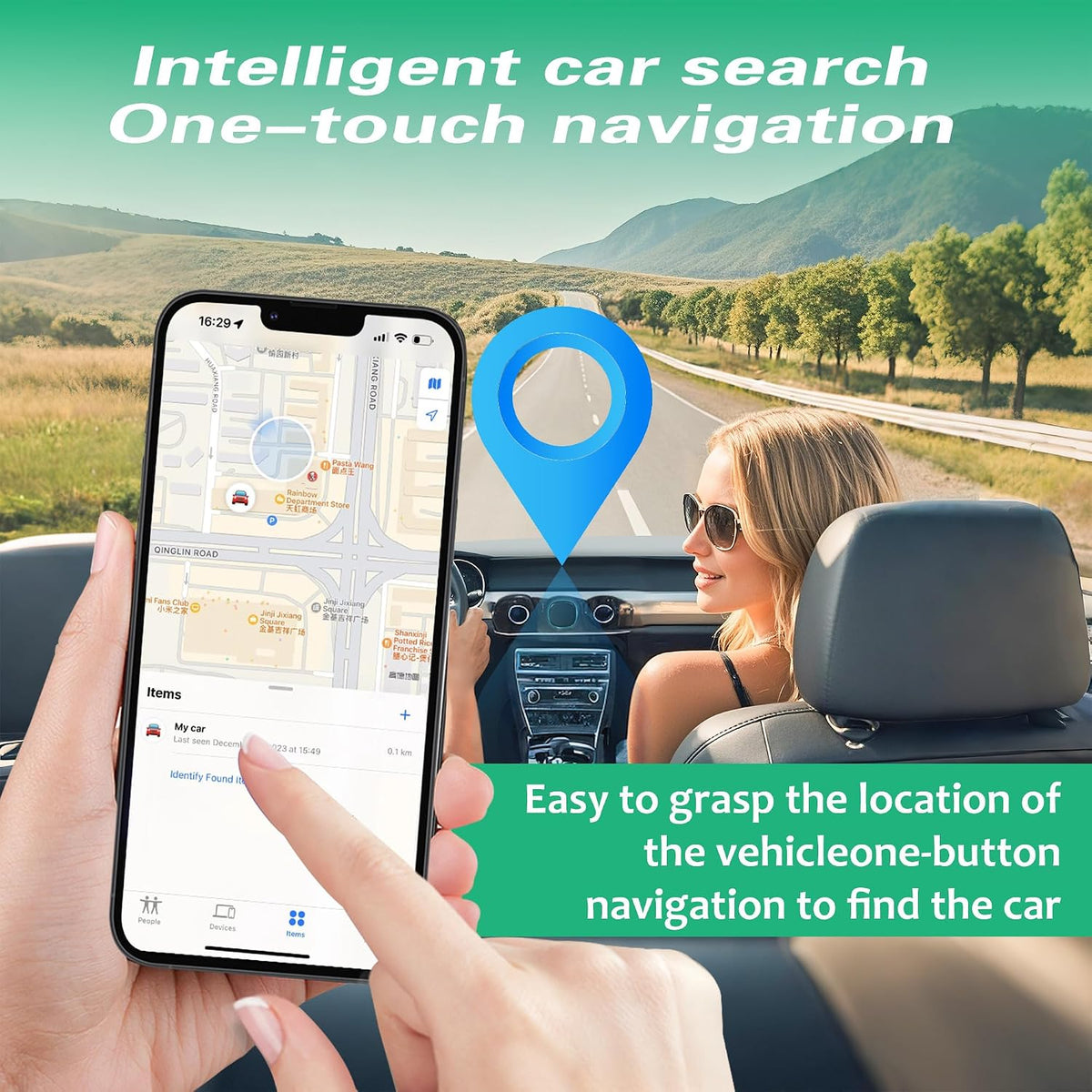 GPS Tracker for Vehicles.Mini Hidden Magnetic GPS Tracker for Vehicles - Full Global Coverage, No Subscription or SIM Card Required - Perfect for Cars, Assets, Pets, Kids, and Seniors(Black Square)
