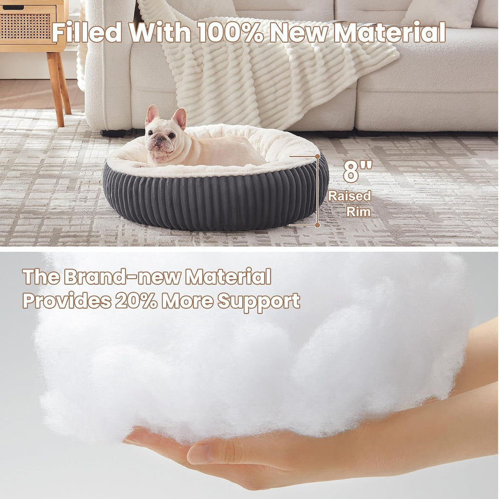 30 inches Calming Donut Dog Bed for Medium Dogs,Charcoal