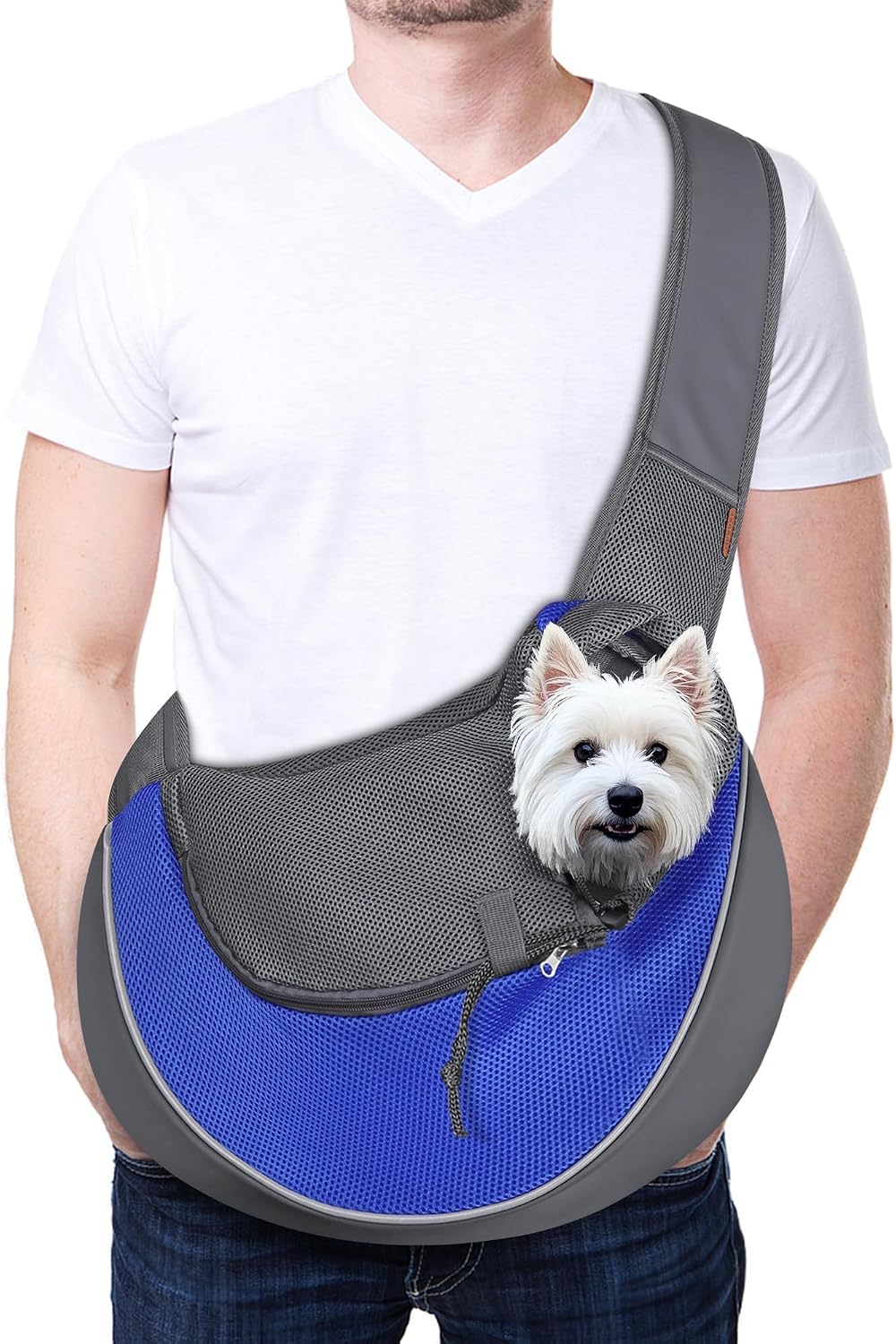 YUDODO Pet Sling Carrier for 10-15 lbs Small Dogs Puppy Crossbody Carrier