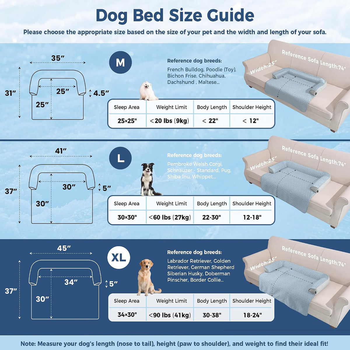 XLarge Dog Cooling Bed for Sofa, 45x37 Inch Pets Couch Cover Mat