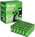 Pet N Pet Dog Poop Bags Rolls, 540 Count, Plant Based, Unscented, Green | 41%, 59% PE, Extra Thick, 9 x 13, Waste, Supplies, Leak-Proof, Tear-Resistant, Easy-Tear Design, Durable, dog waste bags