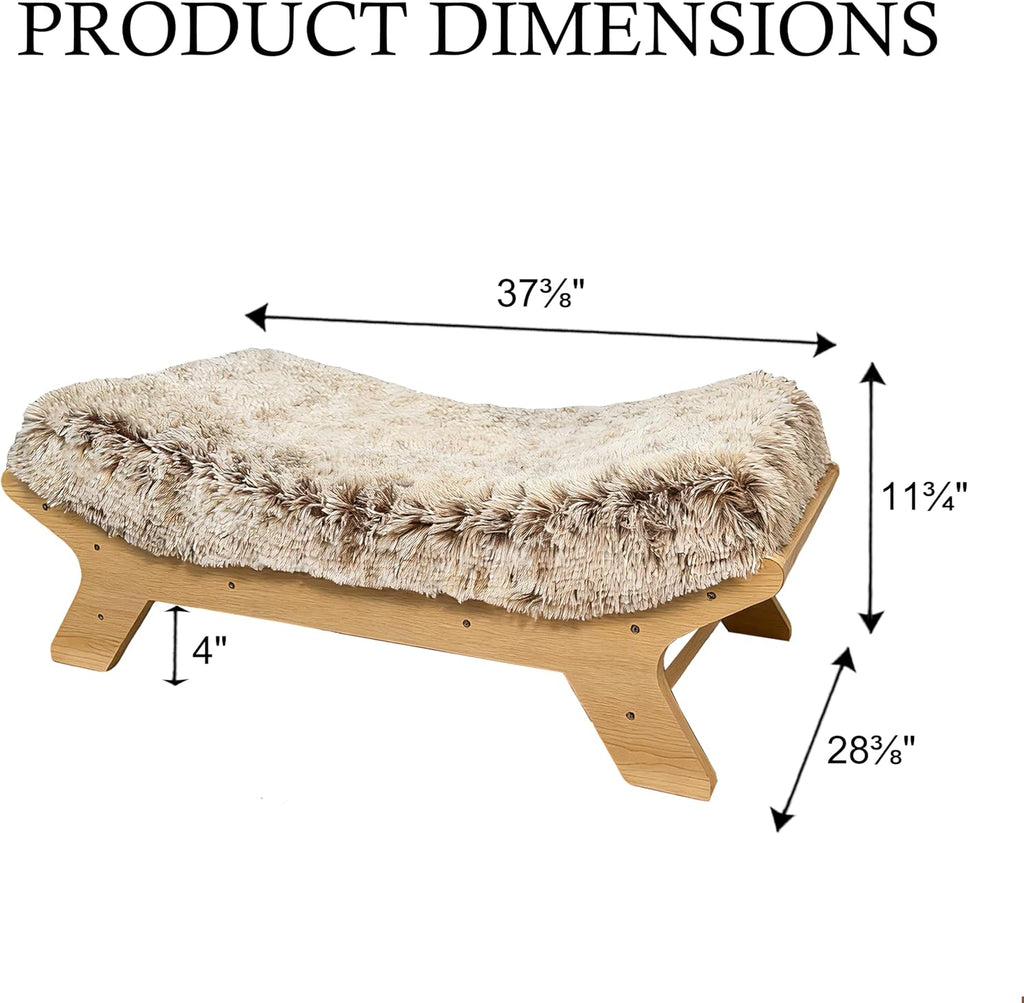 Large Size Elevated Dog Bed, Natural Finish Raised Dog Bed