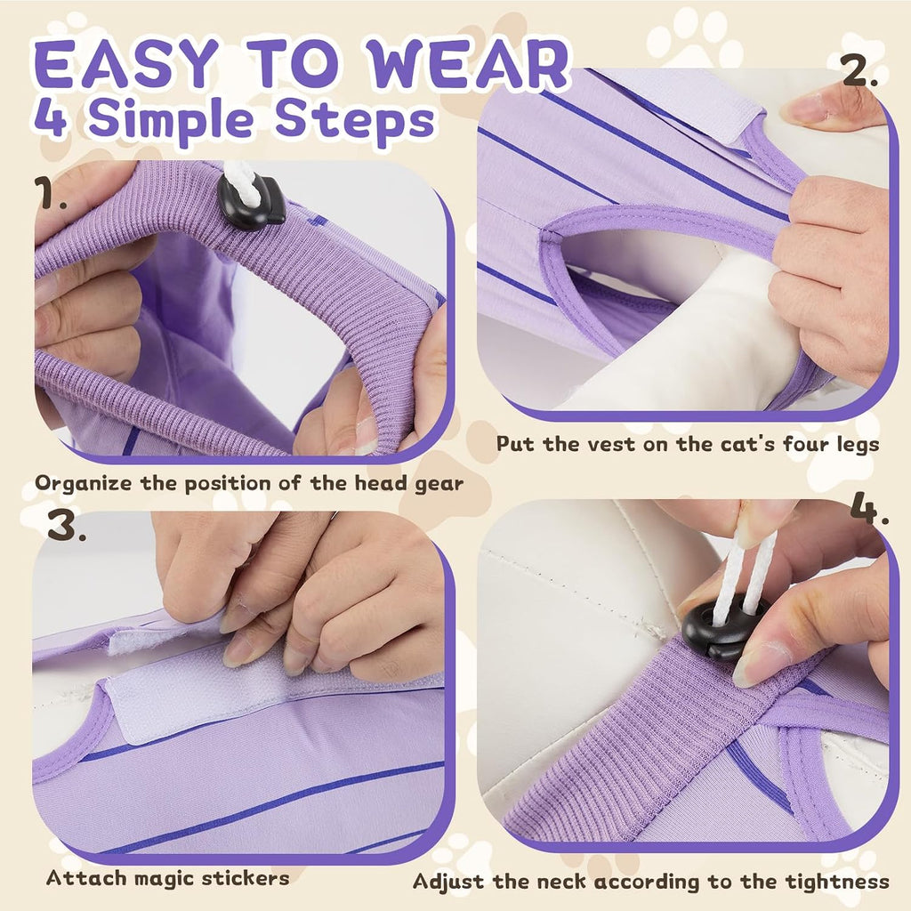 EMUST Cat Recovery Suit, Cat Surgery Recovery Suit Female for Wound Care