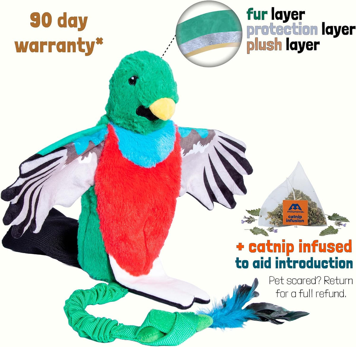 Milunova Pupr Pals Cat Wrestling Glove (Catnip Infused) Hand Puppet Toy with Tough Padding for Safe Interactive Play, Protection to Stop Kitten Scratching Hands; for Boredom-Busting Exercise