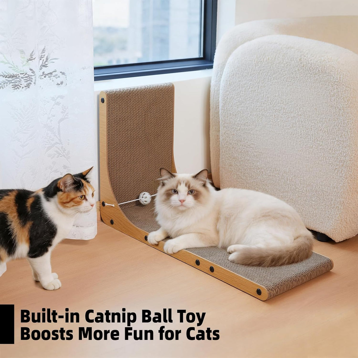 26.8 Inch Cardboard Cat Scratching Post, 2-Pack