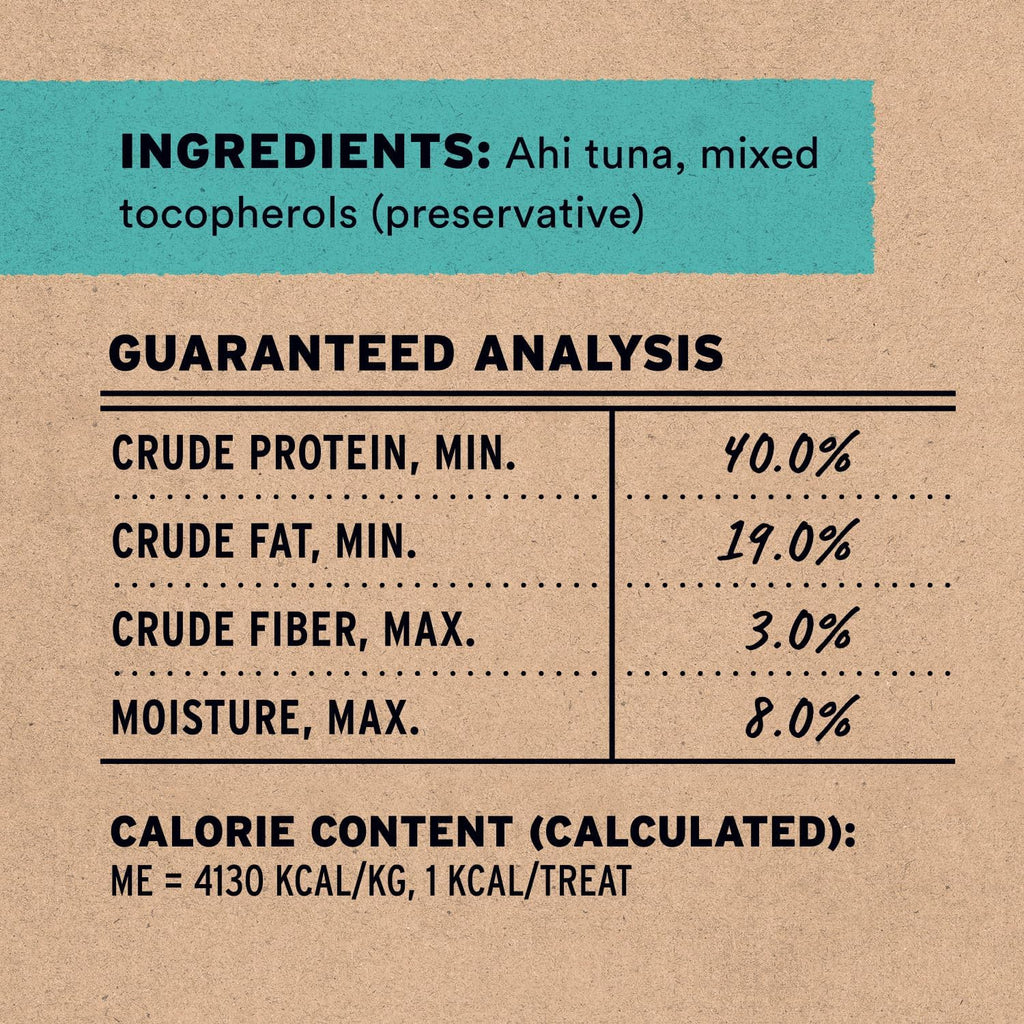 Vital Essentials Freeze Dried Cat Treats, Ahi Tuna Bites, 1.1 oz Bag