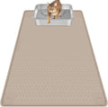 Silicone Cat Litter Mat for Litter Box 40”x28” Large Cat Mat, Khaki | Waterproof, Non-Slip, Leak-Proof Rug Mat with Lip, Easy to Clean, Extra Large Litter Catcher Mat for Floor