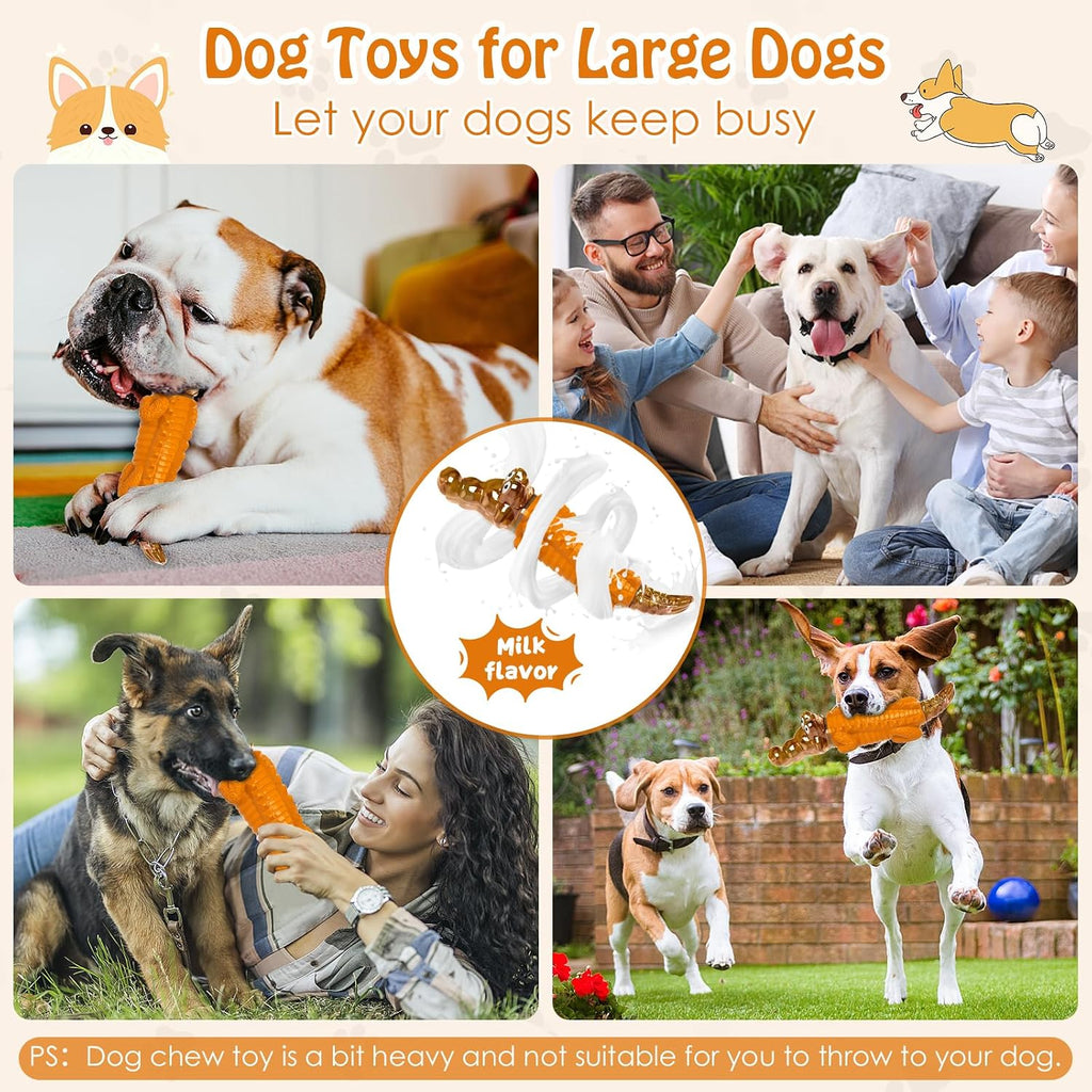 Jeefome Crocodile Dog Chew Toy for Small & Medium & Large Dogs | Clean Teeth, Tough Nylon and Natural Rubber for Boredom & Anxiety Relief（Orange）