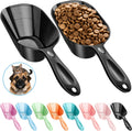 Food Scoop With Measuring Lines 2 Pack Black For Dog, Cat, Puppy, Coffee Bean, Flour Scoop, Ice