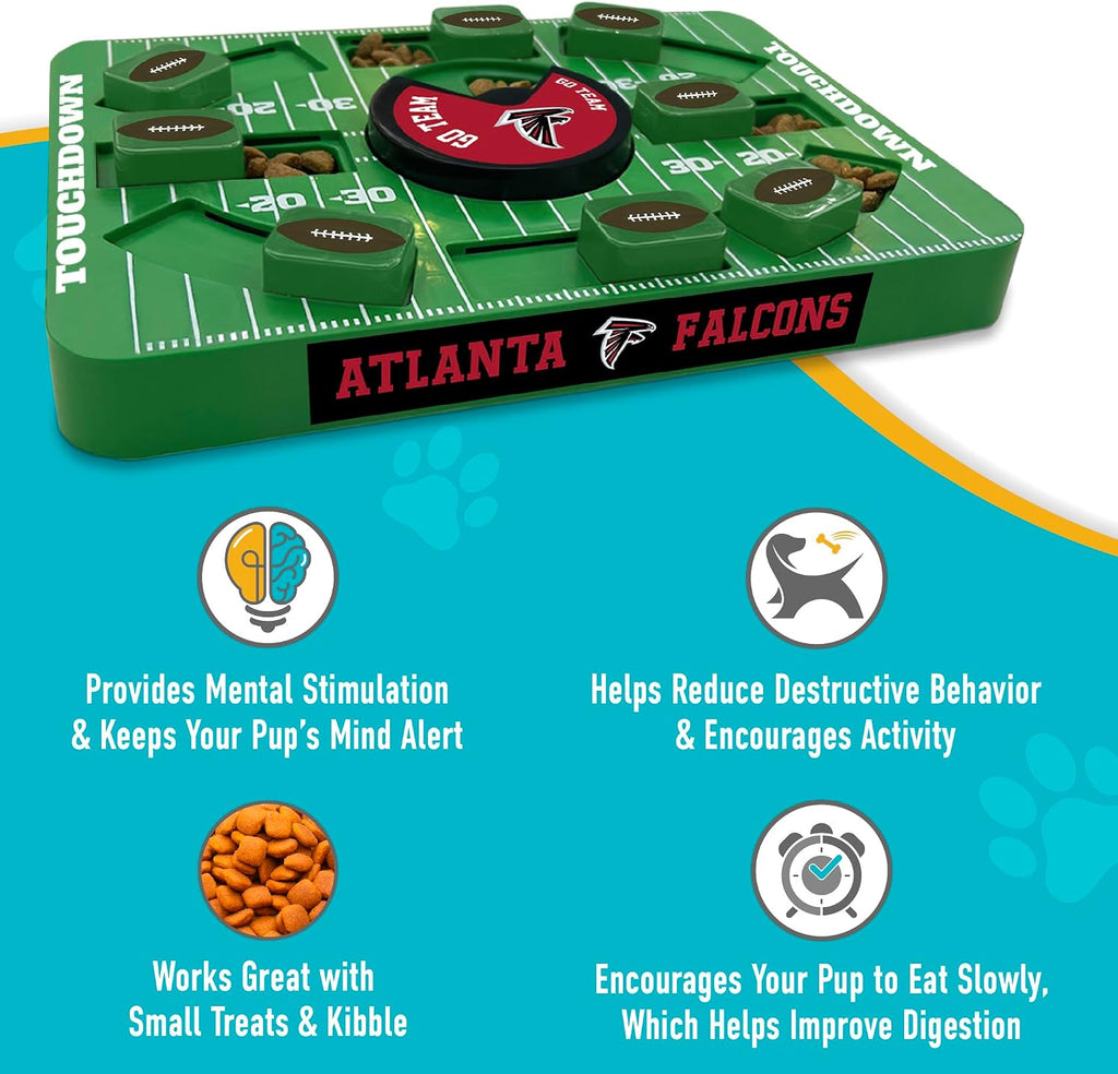 Pets First NFL Atlanta Falcons Large Puzzle Toy for Dogs, Slow Feeder Board for Pets, New Bigger Size, Interactive Doggie Treat Toy