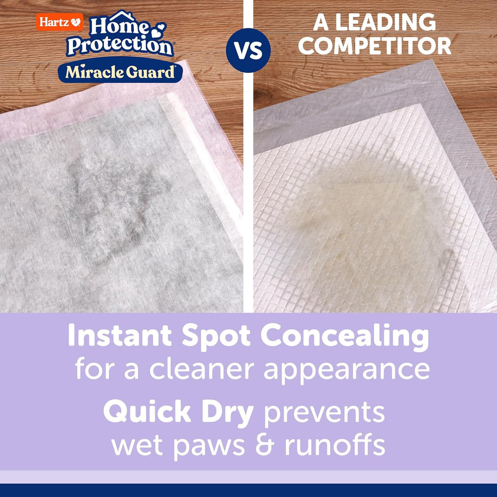 Hartz Miracle Guard Dog and Puppy Dog Pads Max Absorbency 24 Hour Use Odor Eliminating Lavender Scented No Leaks, 2XL Size 20 Count