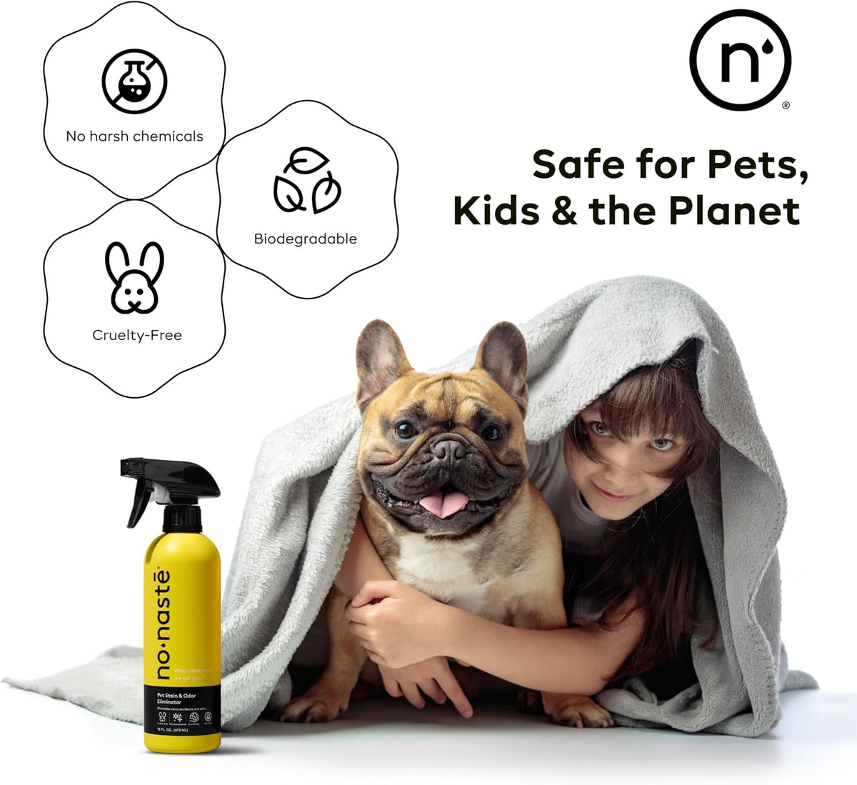 Nonaste Oatmeal Dog Shampoo & Pet Stain Odor Eliminator Set, 16 oz, Pk 2
