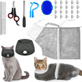 9 Pcs Cat Bathing Bag Set Cat Shower Bag, Blue, Gray