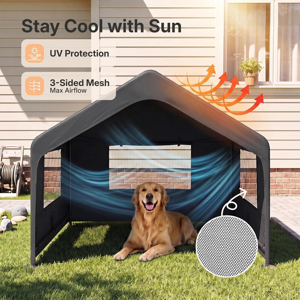 Veehoo Extra Large Dog House Outdoor, Weatherproof & Sturdy Dog Shade Tent