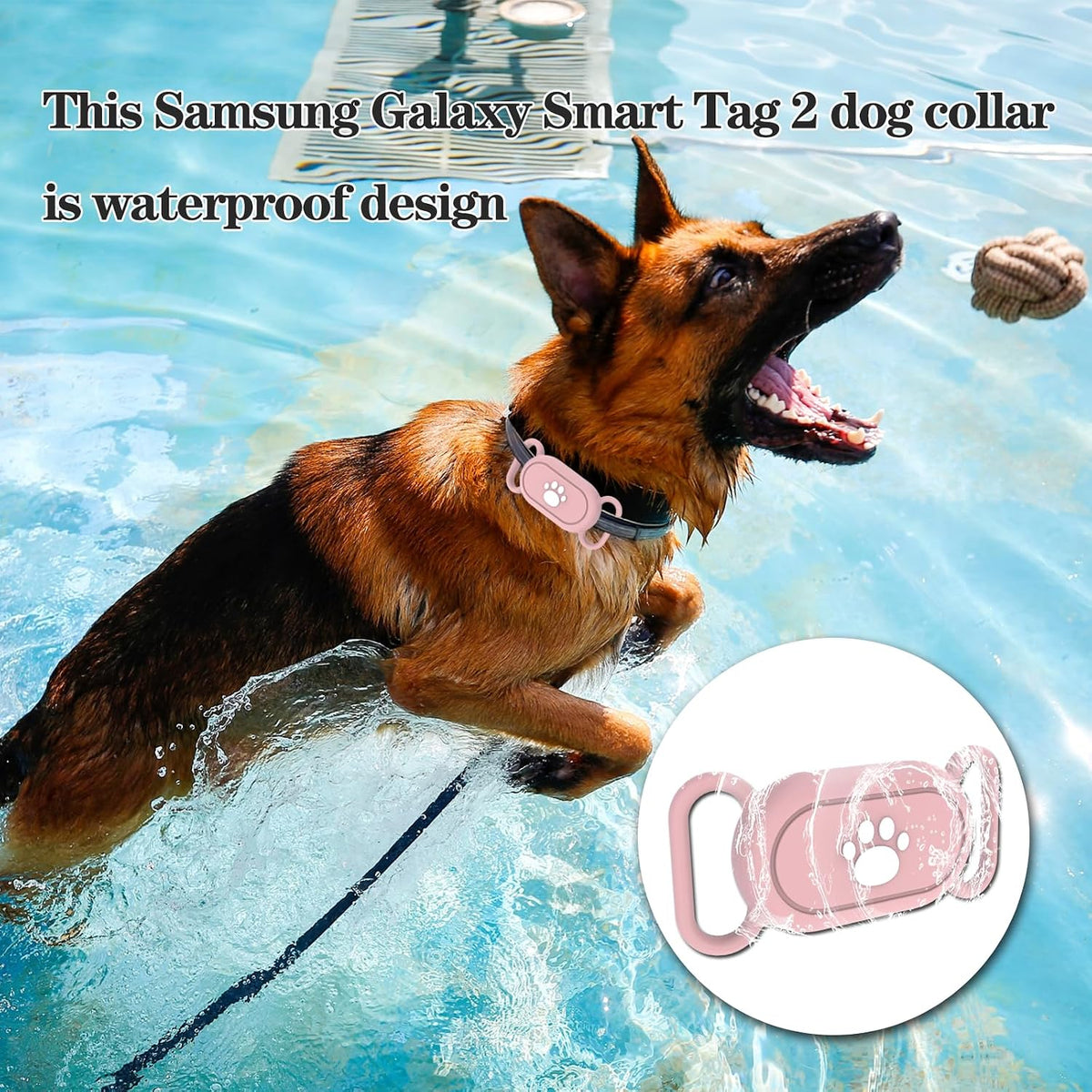 2 Pack Waterproof Dog Collar Compatible with Samsung Galaxy SmartTag2