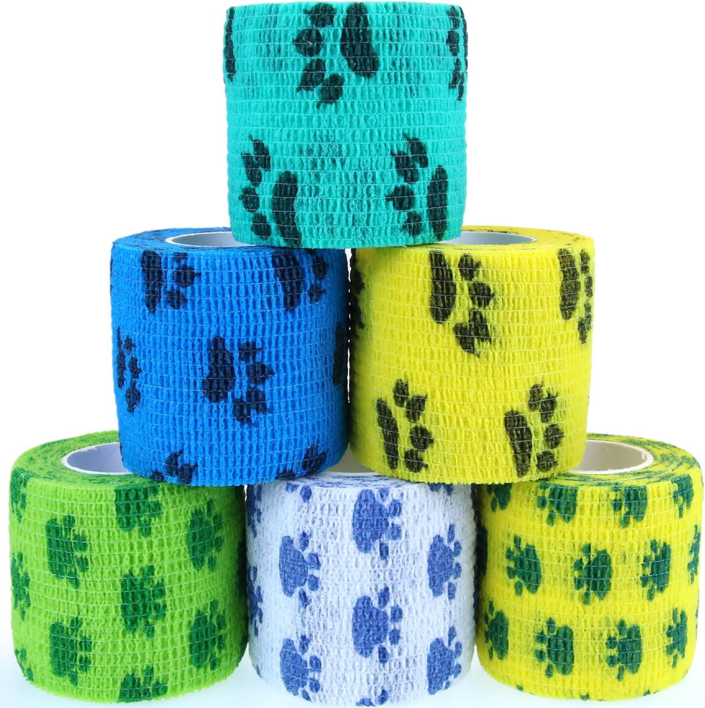 Self Adhesive Bandage Wrap Cohesive Bandage Bulk Vet Tape Self Adherent Wrap First Aid Tape for Dogs Cats Horses Birds Animals for Wrist Healing Ankle Sprain & Swelling