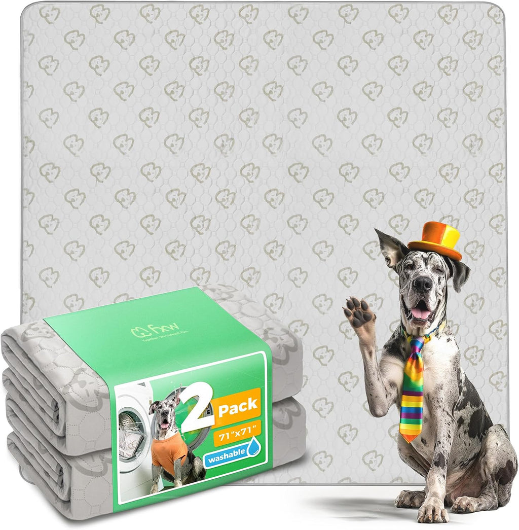 FXW Washable Pee Pads for Dogs, Super Absorbent, 71" Square, 2 Packs | Machine washable, Non-slip backing, Fits 32"/40"/45"H 8-Panel FXW Rollick/Homeplus Playpens