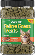 Just Try 16 oz Feline Grass Treats Tuna Flavor Hairball Treats for Cats