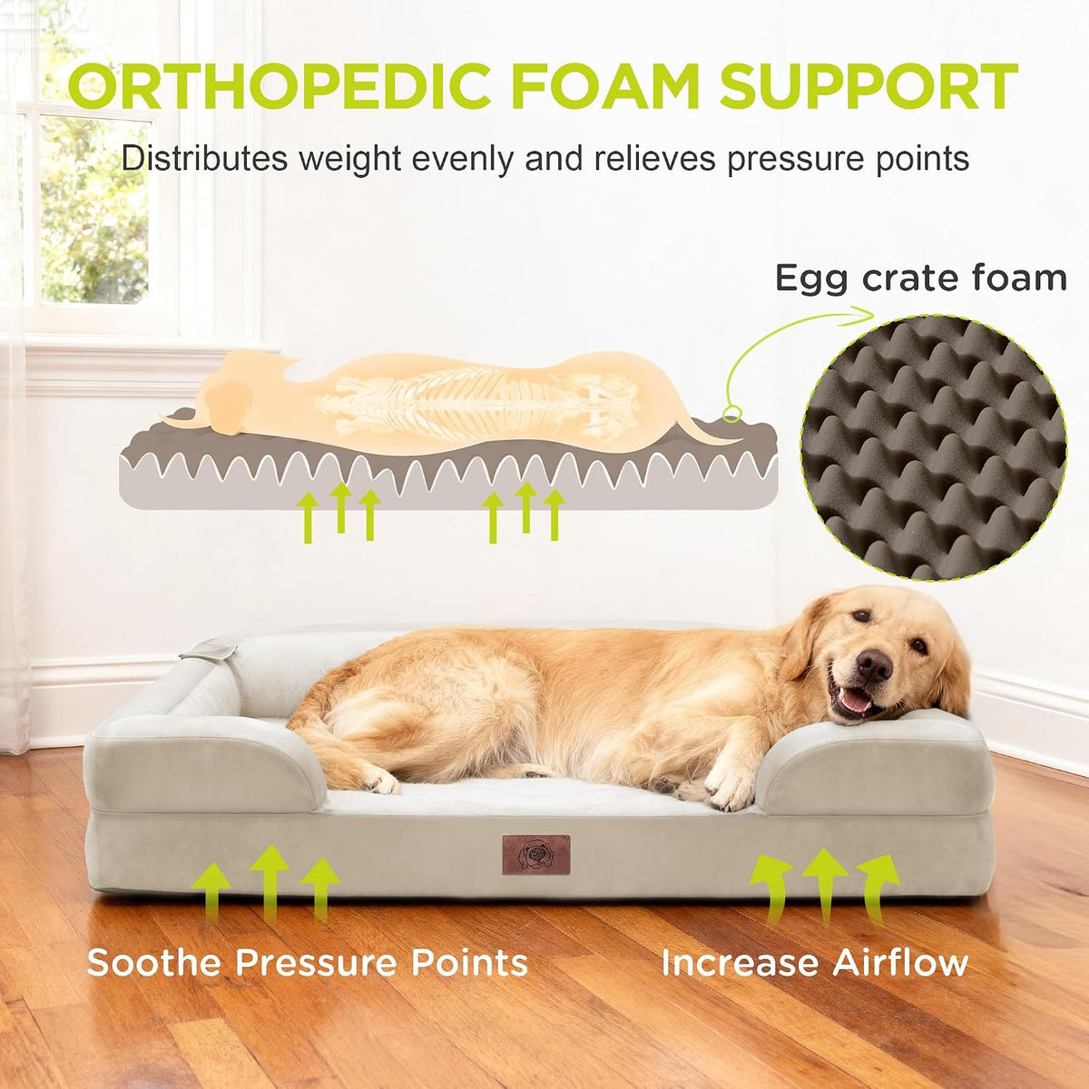 Waterproof Orthopedic Dog Bed for Medium Large Sized Dogs