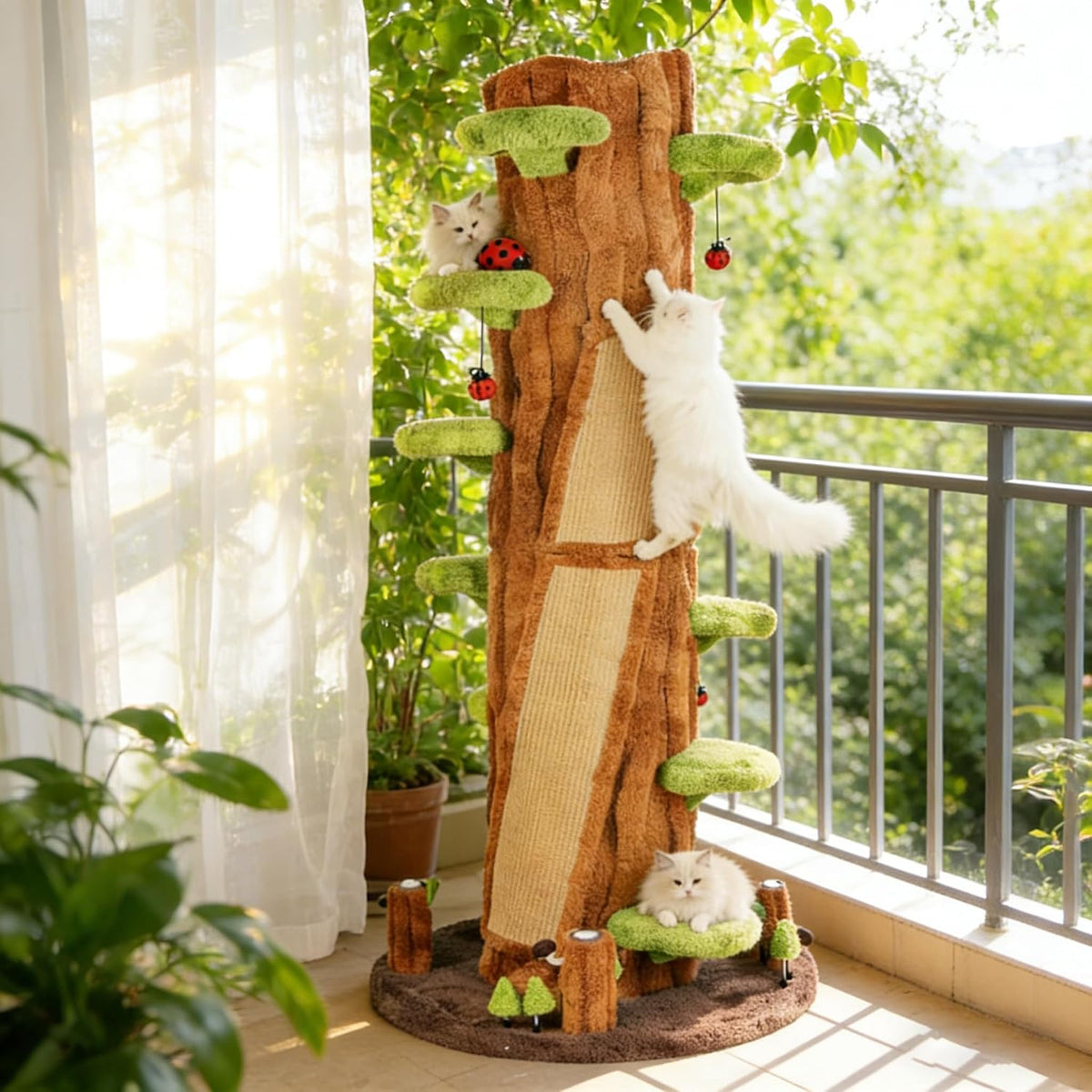 NUNU LAB Large Cat Tree for Indoor Cats – Multi-Level Solid Wood