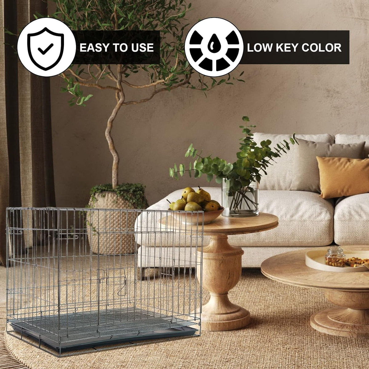 2 Pcs Dog Crate Tray 36" Replacement, Plastic Bottom Pan
