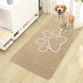 OLANLY Dog Door Mat for Muddy Paws 44x24, Paw Print Design Chenille Mud Mat
