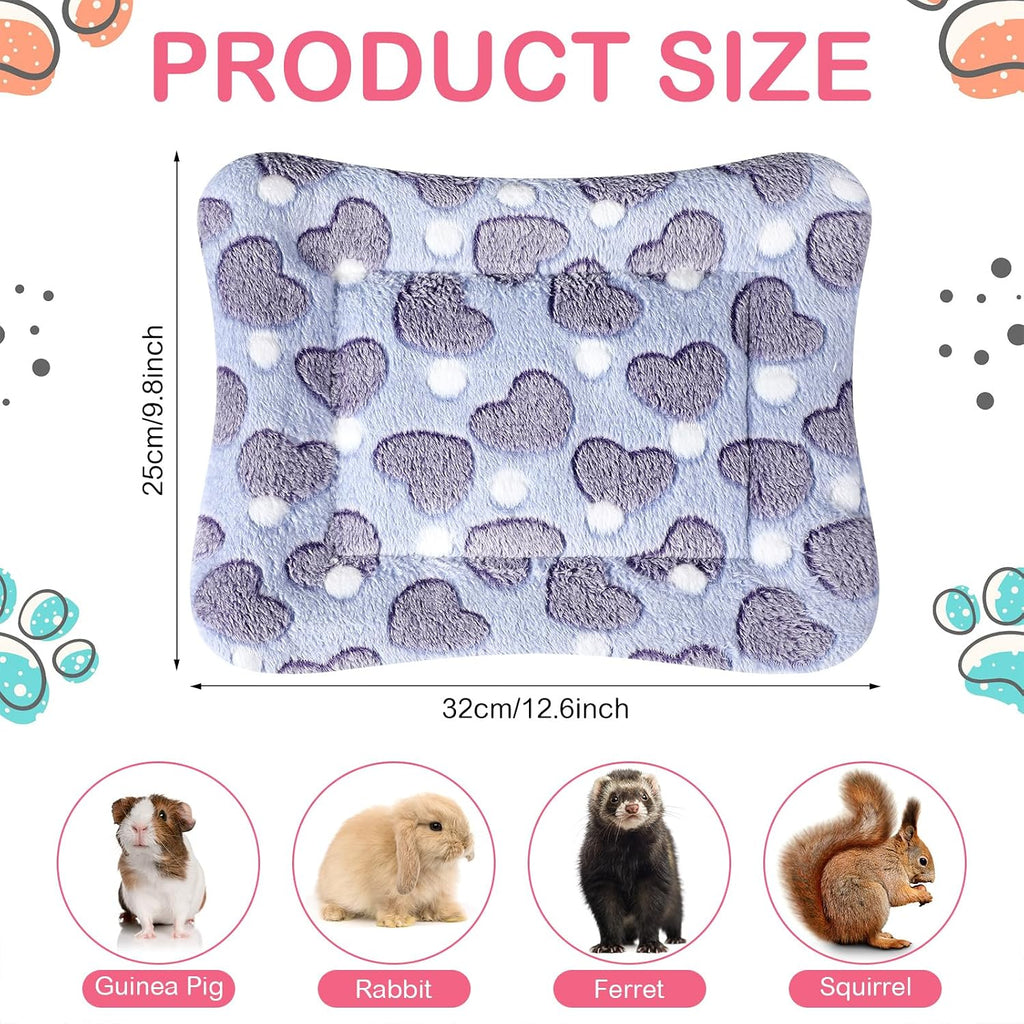 Haull 4 Pcs Waterproof Guinea Pig Bedding Mat, Heart, 13 x 10