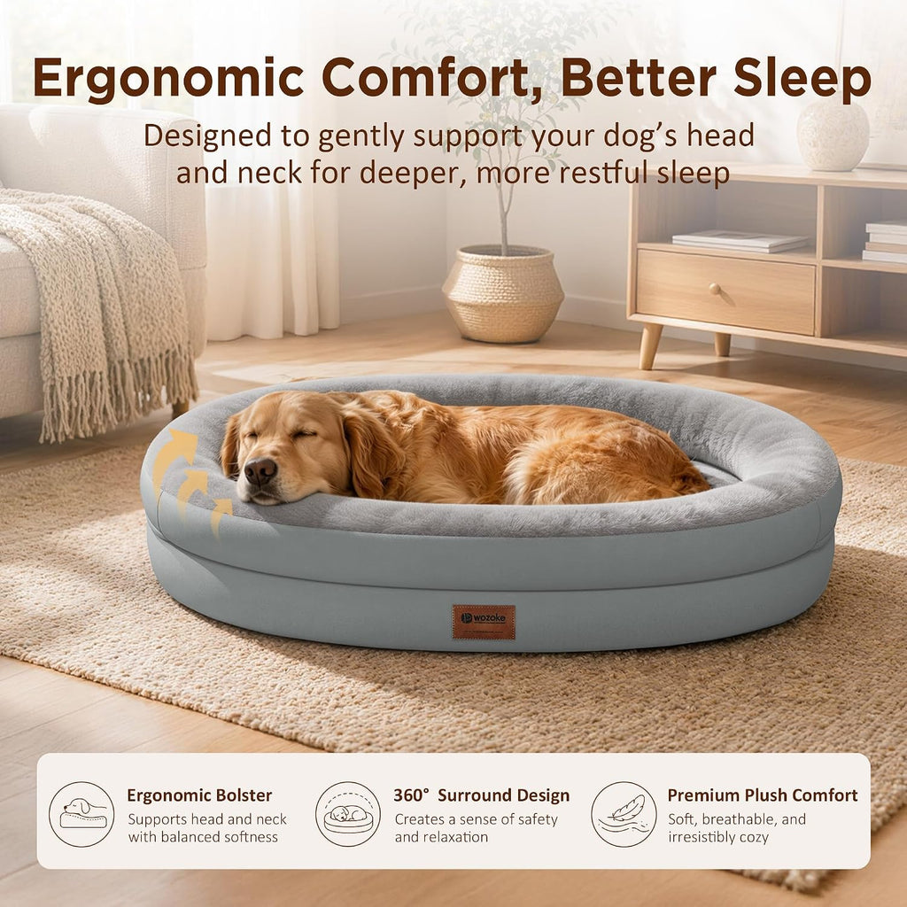 Waterproof Orthopedic Dog Bed for Extra Large Dogs, Silver