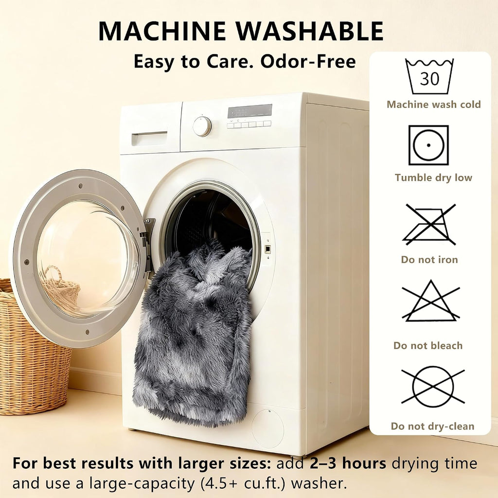 gogobunny Waterproof Dog Blanket for Couch & Furniture Protection - Super Soft Reversible Throw for Large Dogs & Cats, Calming Washable Fur & Sherpa Pet Blanket(50x60 Inch, Tie-dye Grey)