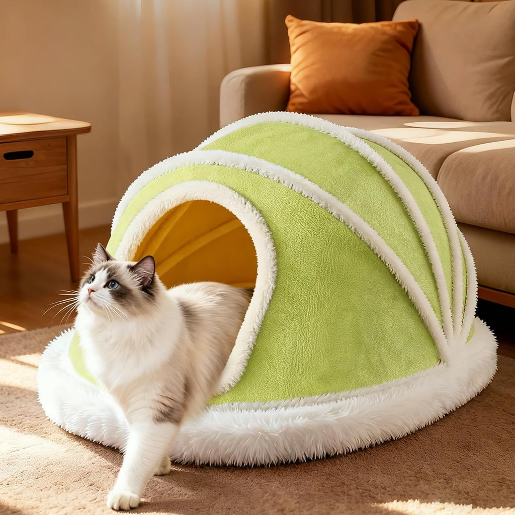 Cat Tent Beds for Indoor Cats, Cat Cave House with Removable Washable Cover