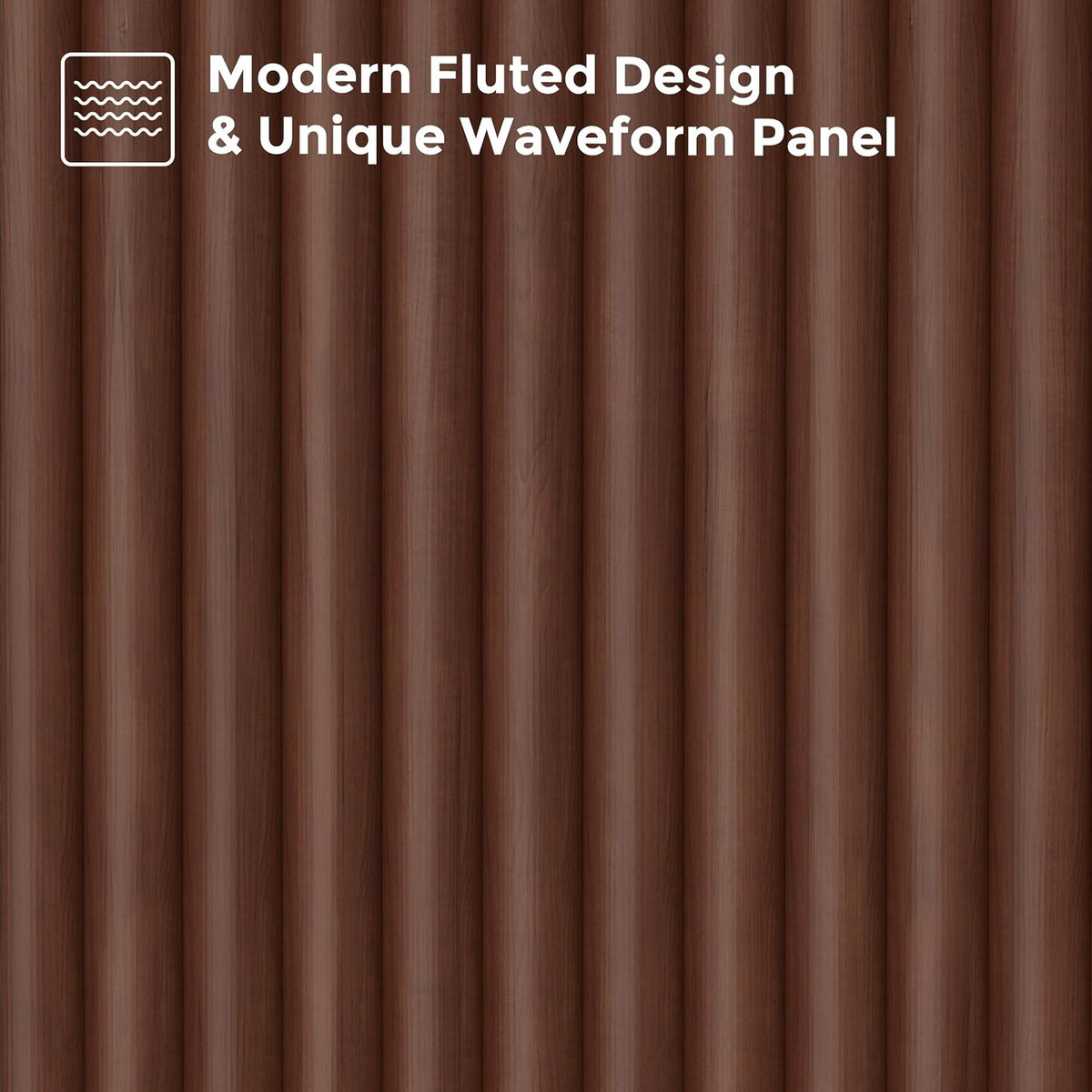 Homhedy Cat Litter Box Enclosure,Modern Fluted Accent,Reddish Brown