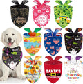 Weewooday 9 Pcs Holiday Dog Bandanas Halloween Thanksgiving Large Pet