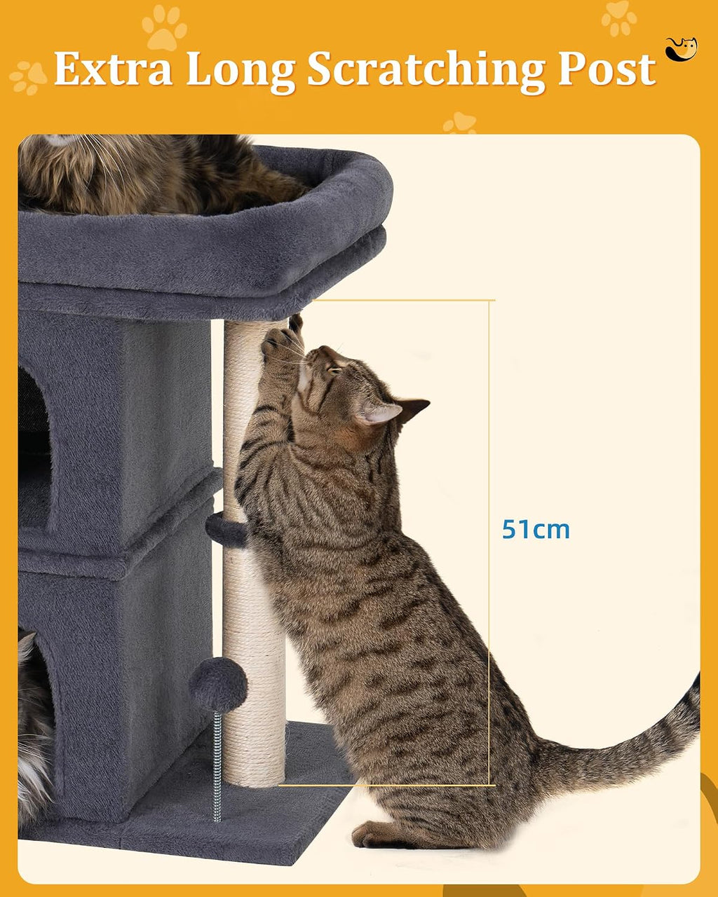 Aechonow Cat Tree for Large Cat,2 Cozy Cat Condo House for Large & Fat Cats