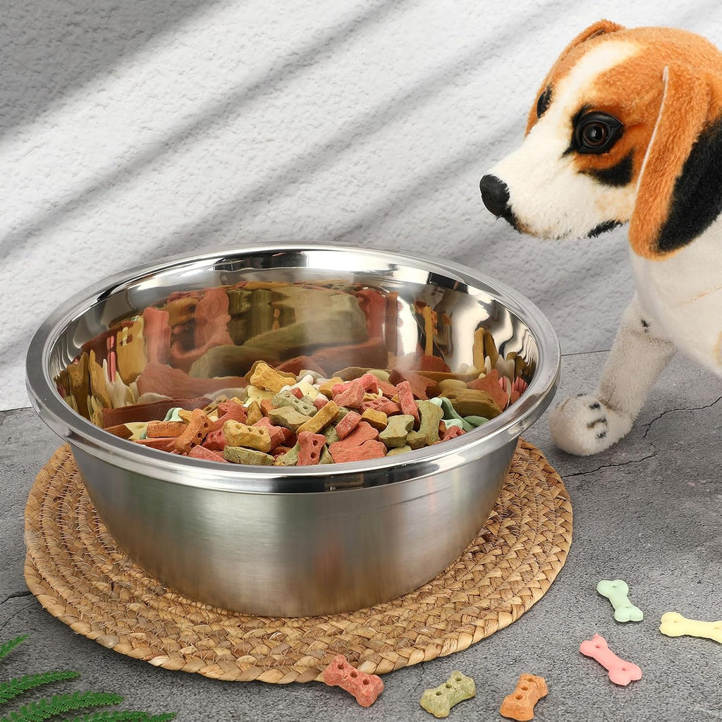 Ziliny 10 Pcs 8 Cup Metal Dog Bowls Stainless Steel Food Dish 64 Oz | Thickened,for Medium Large Dogs Cats,Dishwasher Safe ,Travel Kennel Feeding, Heavy Duty Stainless Steel Construction