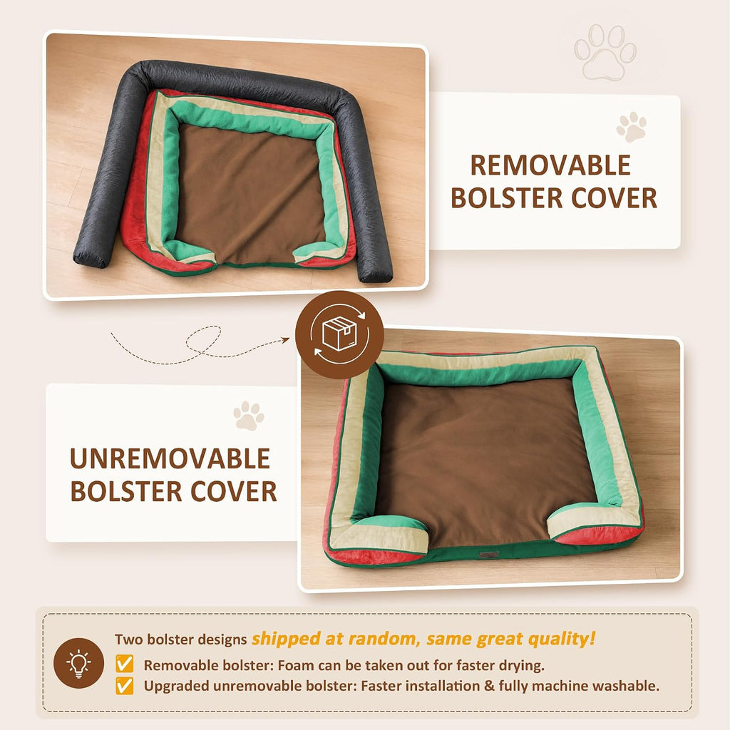 Comfort Expression Orthopedic Dog Bed for Extra Large Dogs with Bolster