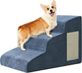 Ahpmeoa Dog Stairs for Small Dogs 15.7" H, Dog Ramp for Bed, 3-Step, Navy
