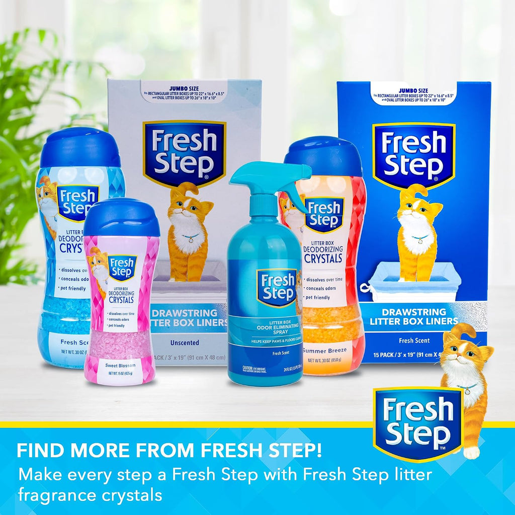 Fresh Step Summer Breeze Cat Litter Deodorizing Crystals, 30 Oz (Pack of 12)