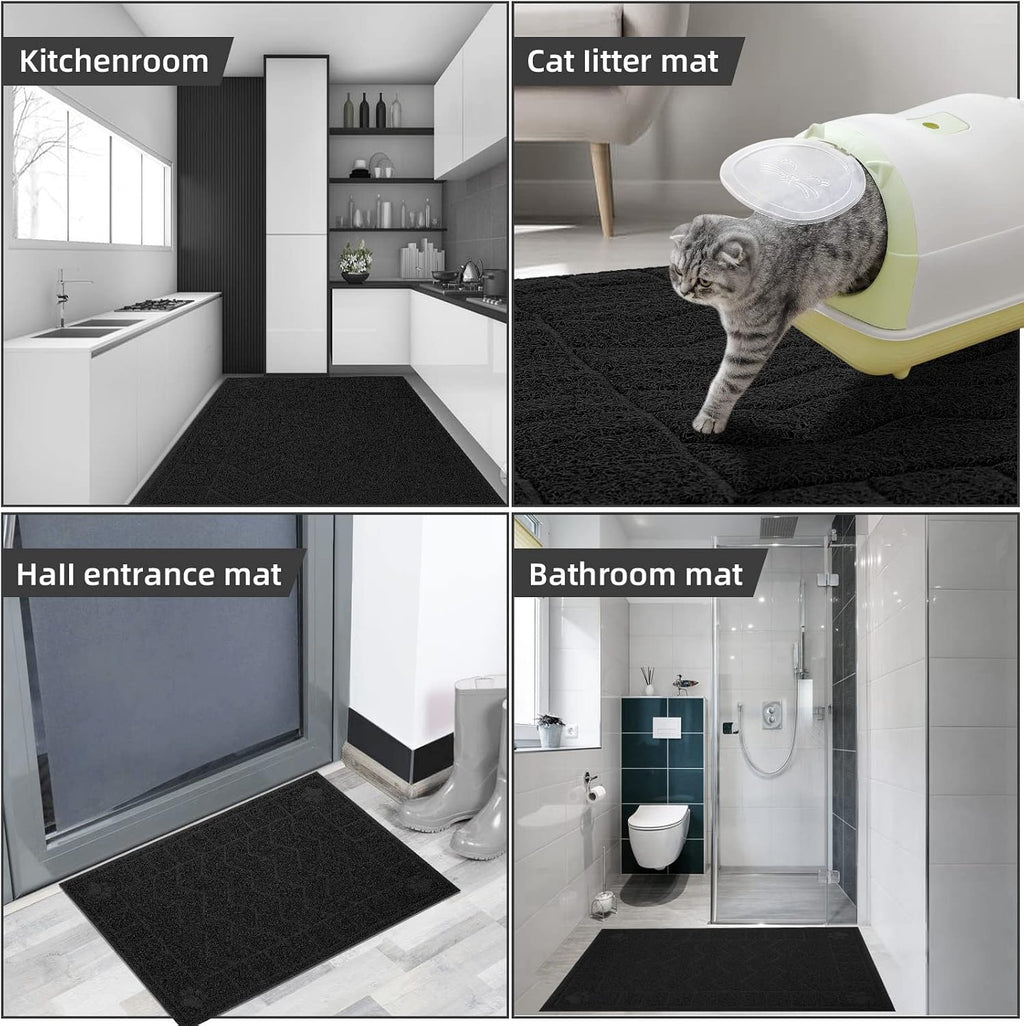 Cat Litter Box Mat, 35" x 24" Large Waterproof Litter Trapping Mat | Thick Mesh Traps Litter, Non-Slip Kitty Litter Mat for Indoor Cat, Soft Paws, BPA-Free, Multi-Use, Easy Clean, Large Coverage