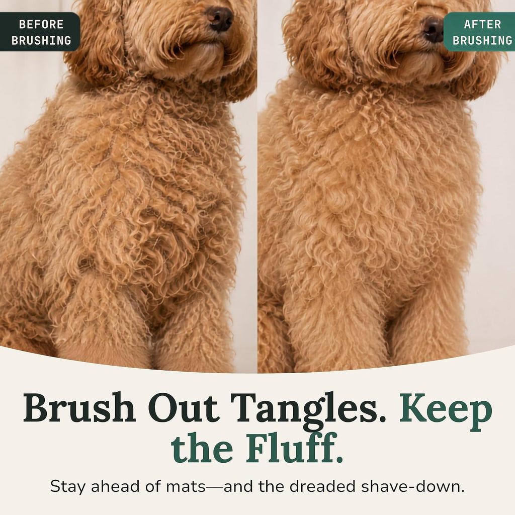Freshly Bailey Doodle Brush, Large Slicker Brush for Dogs, Wood Handle