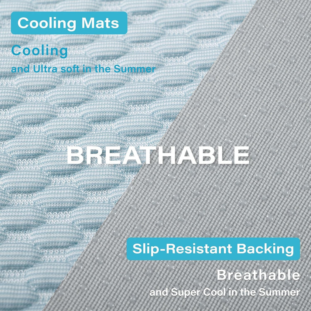 MICROCOSMOS Sleeping Pad & Pet Cooling Mat- Breathable Bubble Surface, EZ Clean. Keep Cooling for Pets, Kids and Adults in Summer.(BlueWhite, 36" x 36")