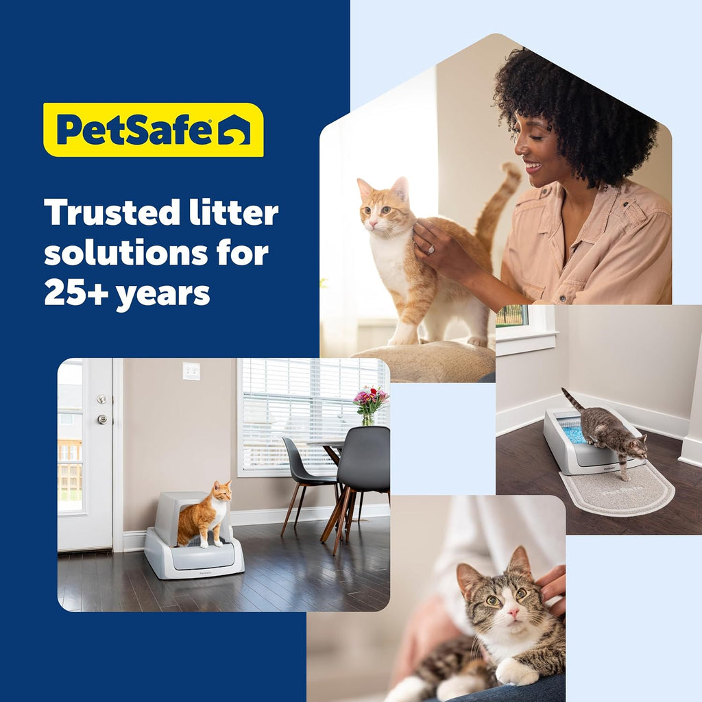 PetSafe Anti-Tracking Cat Litter Mat, Small | 20.5 x 19.7 in, Durable Mesh Trapping Mat for Crystal & Clay Clumping Cat Litter, Leakproof Double-Layer Backing, BPA-Free