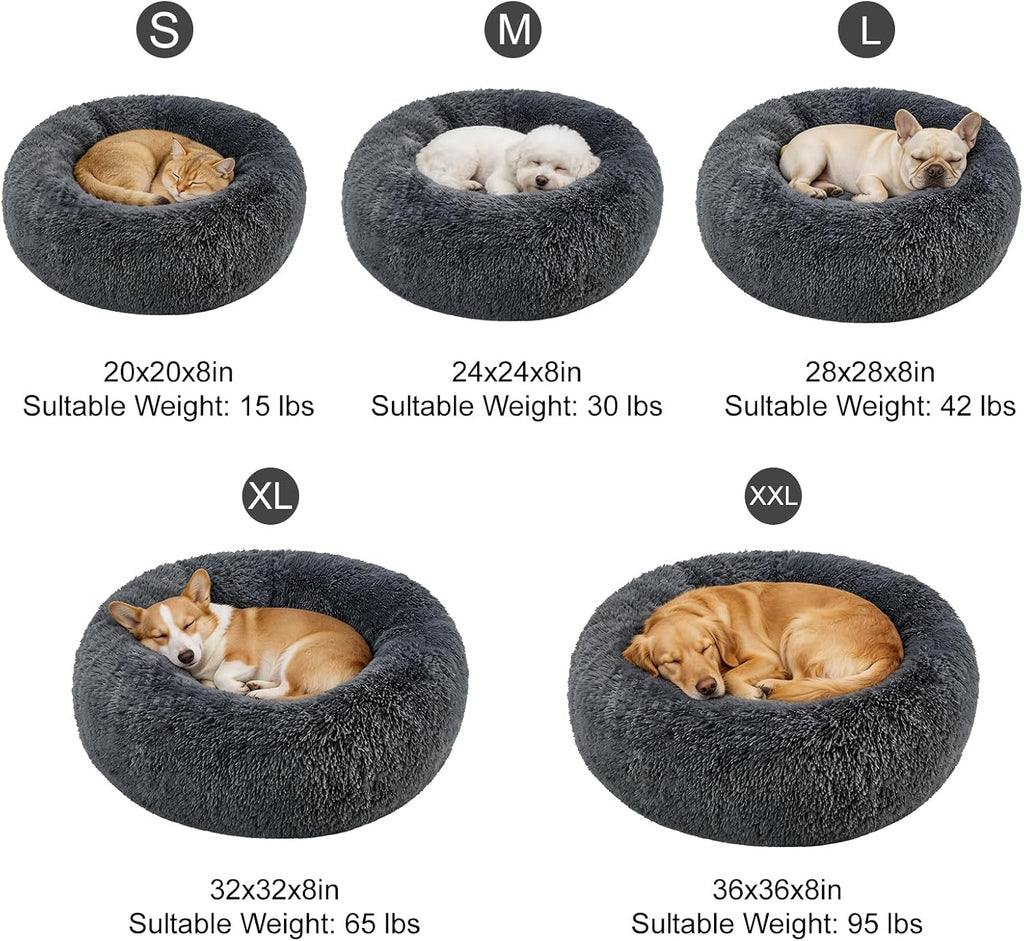 Dog Calming Beds for Large Dogs Round Donut Washable Large Sized Dog Bed