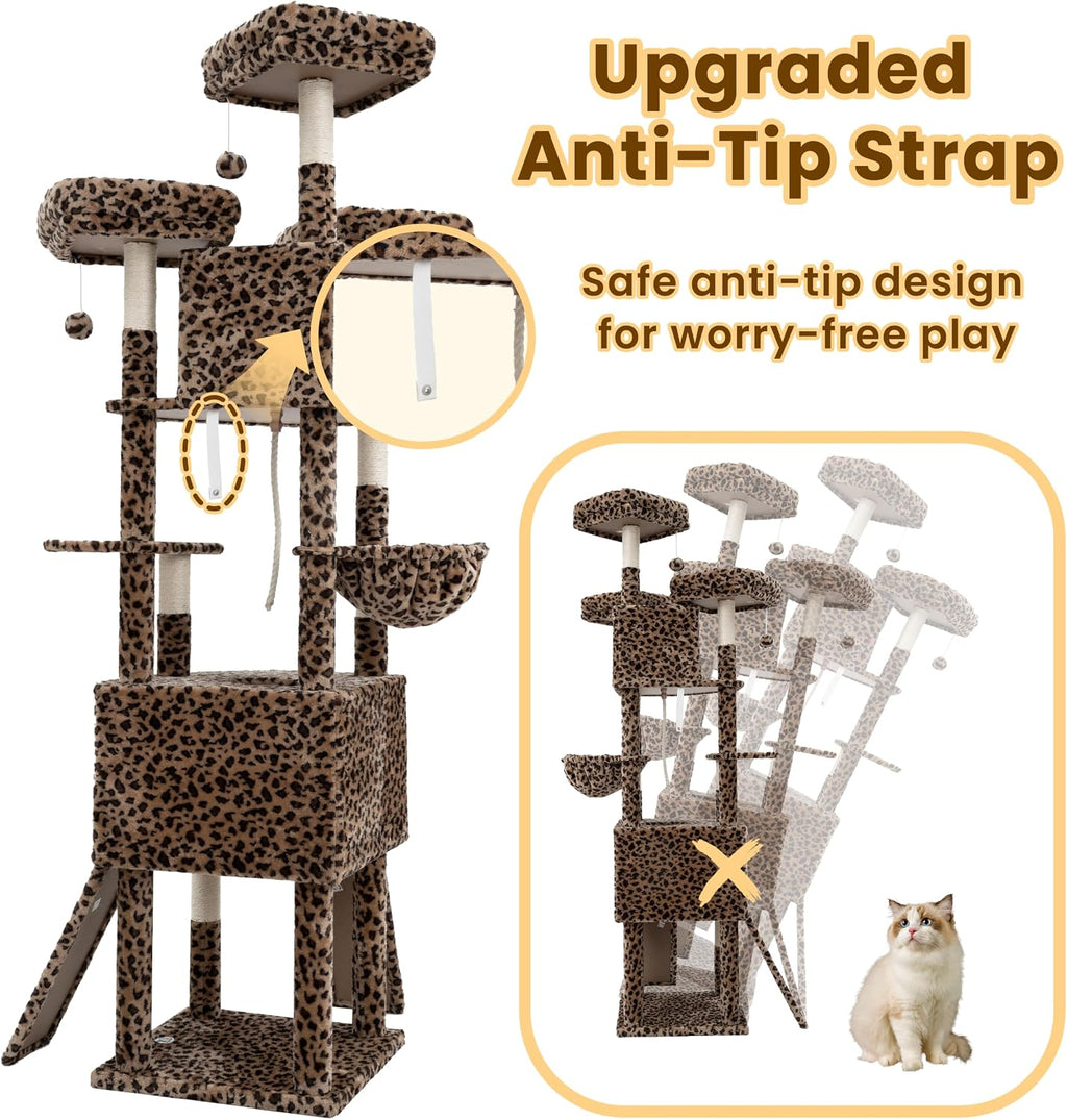 Cat Tree, 81.1" Tall Heavy Duty Cat Tower for Large Cats VCT032BW