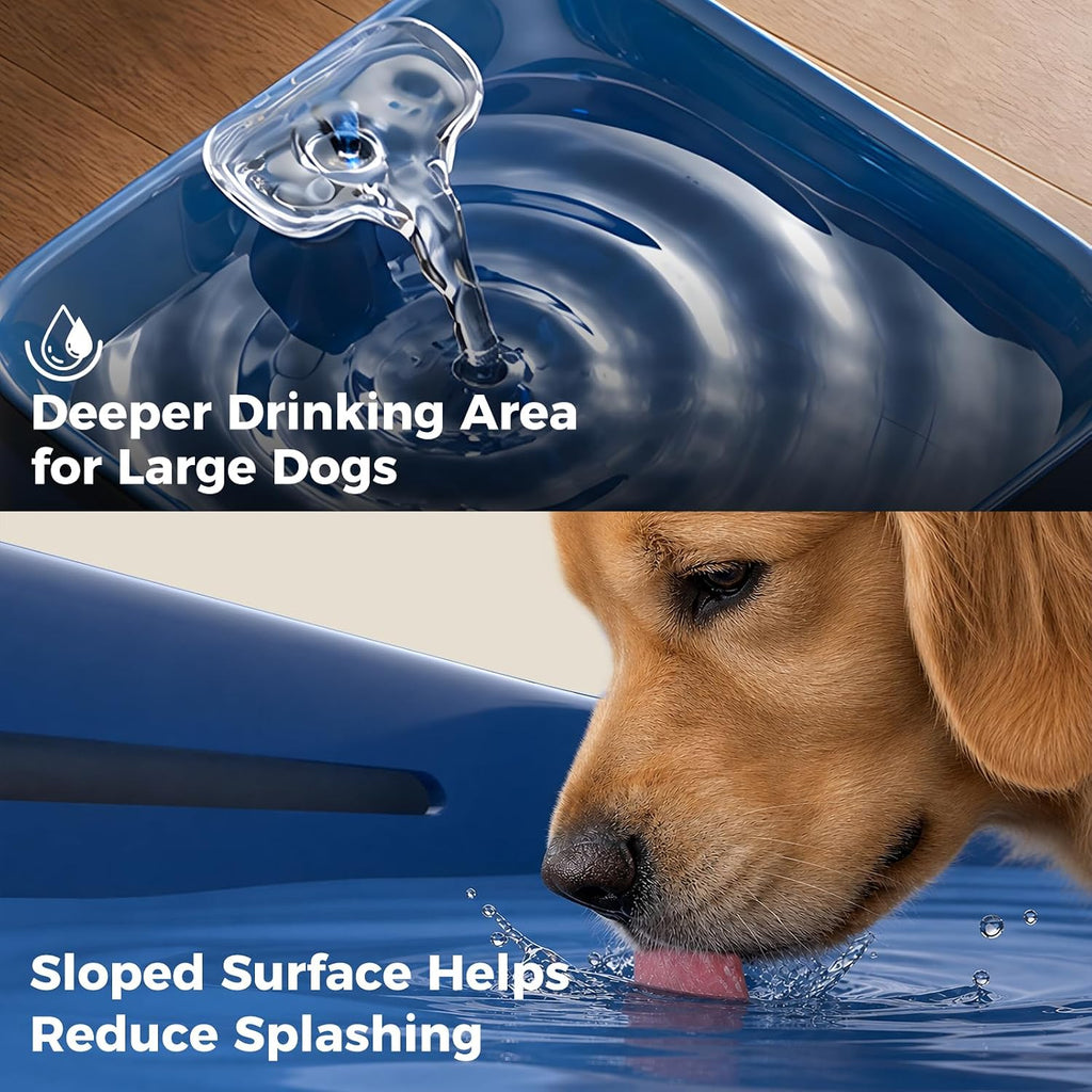 Pet Water Fountain for Large Dogs & Cats, 7L/1.84Gal, Quiet Automatic Pump