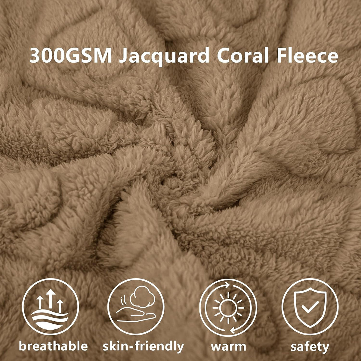 gogobunny Large Pet Blanket for Dogs Cats, Ultra Soft 300GSM Coral Fleece Washable Furniture Protector for Couch Bed Car Seat, Calming Crate Mat Blanket for Large Breeds, Brown, 50x60IN