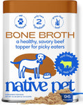 Native Pet Bone Broth for Dogs and Cats - Made with Real Beef Bone Broth, Dog Food Toppers for Picky Eaters - Provides Extra Hydration & Nutrition for Joint Strength, Immunity & Heart Health-96 Scoops
