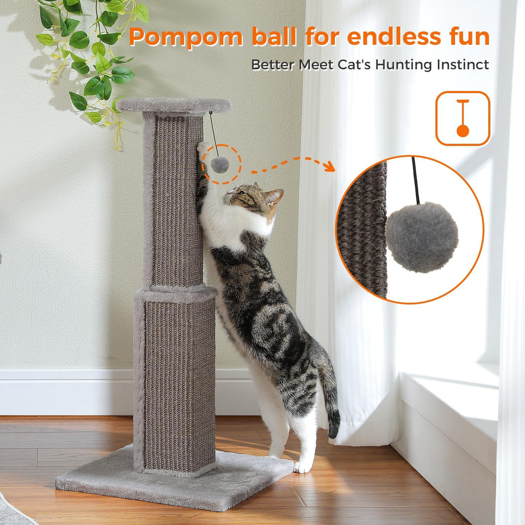 PAWZ Road Cat Scratching Post 32” Tall Square Cat Scratcher