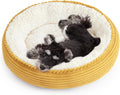 Love's cabin Round Donut Cat and Dog Cushion Bed, 24in Pet Bed for Small or Medium Dogs, Anti-Slip & Water-Resistant Bottom, Soft Durable Fabric Pet Beds, Washable Calming Cat Bed Yellow